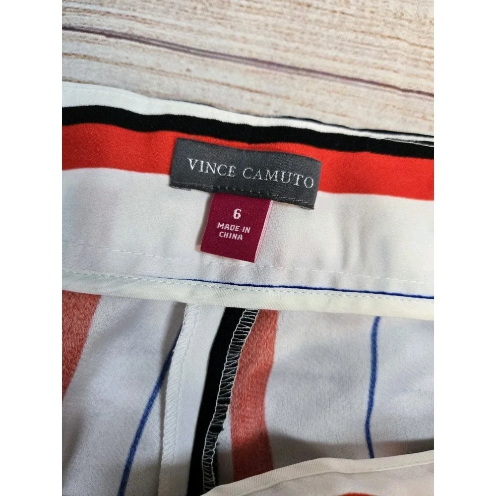 Vince Camuto Women's Wide-Leg Striped Lightweight Dress Pants Black Size 6 NWT‎
